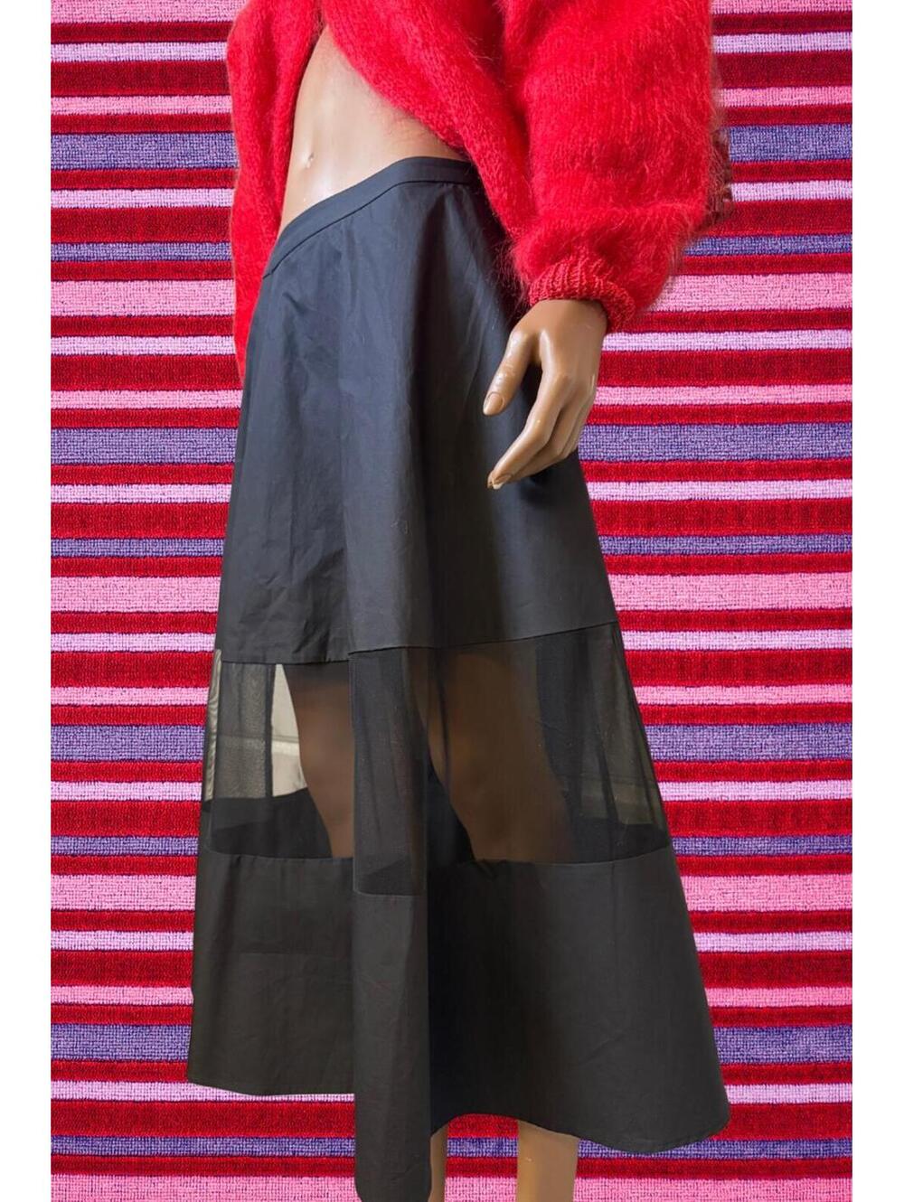 Mare Mare x Anthropologie Sheer-Panel Circle Midi Skirt XS-S